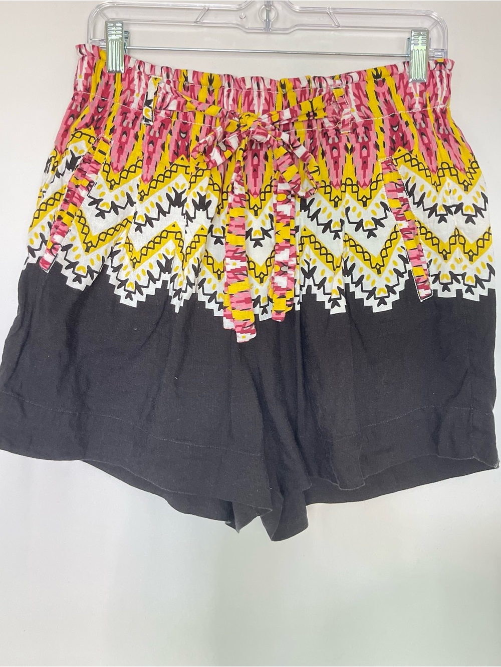 Anthropologie Laverna Shorts SMALL Boho Chic Linen Blend Paperbag Belted
